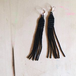 HANDMADE GLASS EARRINGS | Abyss Small Batch Handwoven Seed Bead Fringe Earrings